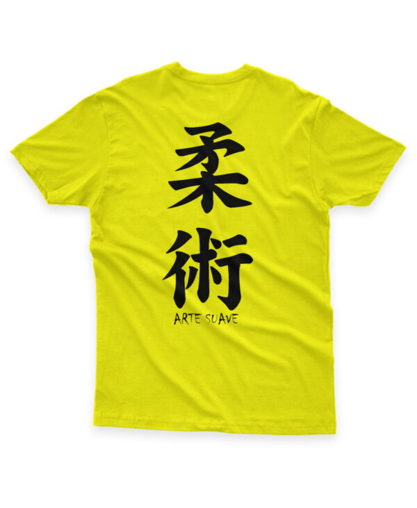 camisa de algodao oss jiujitsu amarelo claro costas tradicional
