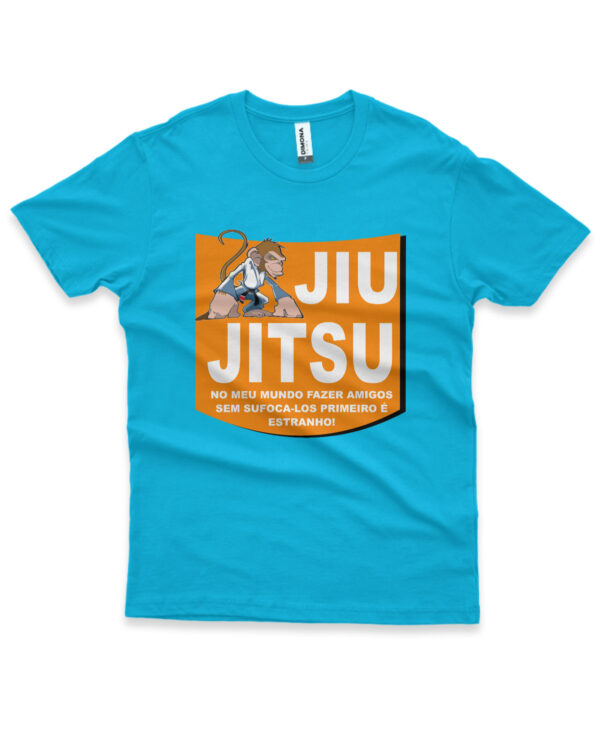 camisa de jiu-jitsu frase personalizada azul claro