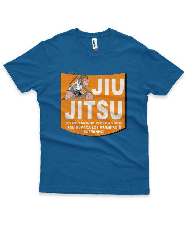 camisa de jiu-jitsu frase personalizada azul escuro