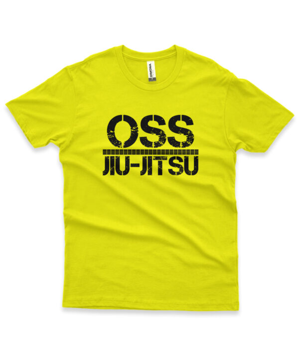 camisa de jiujitsu oss amarelo claro de algodao