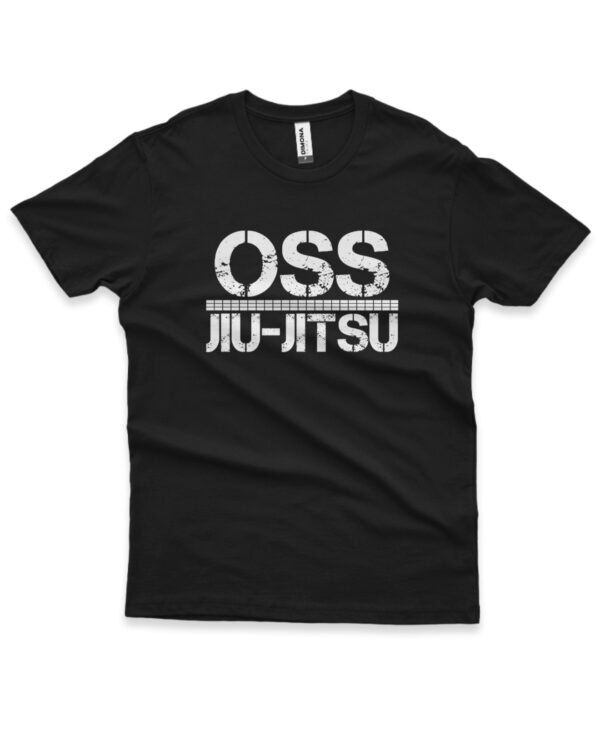 camisa de jiujitsu oss preta de algodao