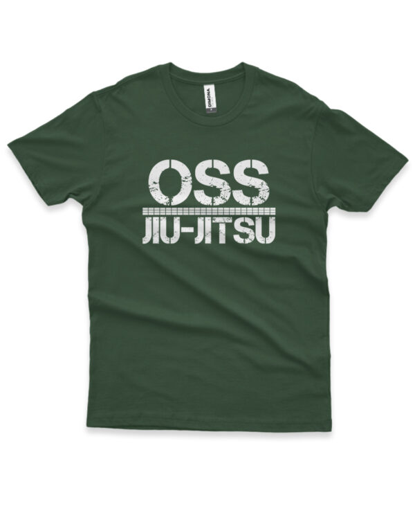 camisa de jiujitsu oss verde escuro de algodao