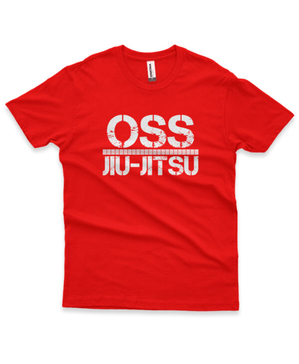 camisa de jiujitsu oss vermelho de algodao
