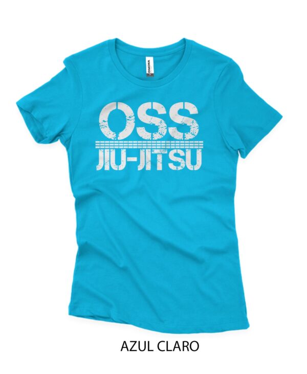 camisa feminina oss jiujitsu de algodao azul claro