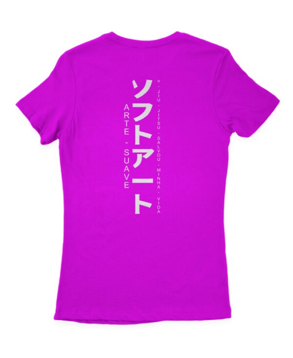 camisa feminina oss jiujitsu de algodao pink costas
