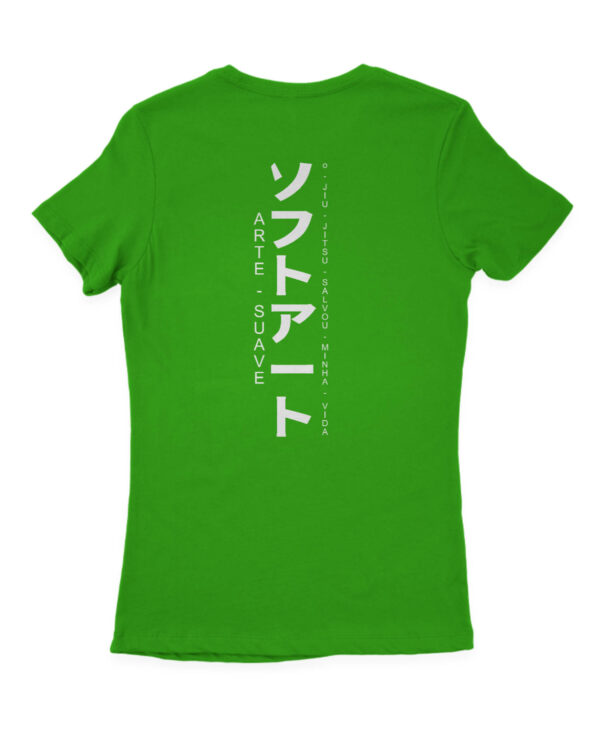 camisa feminina oss jiujitsu de algodao verde costas