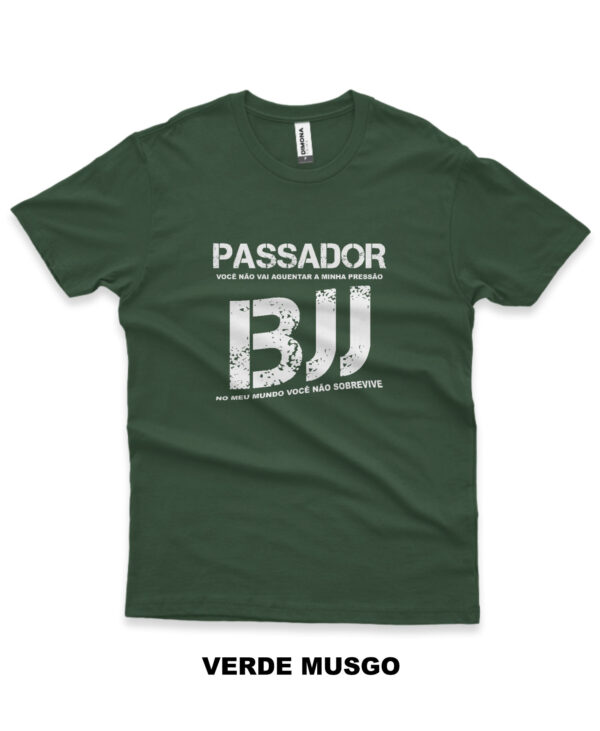 camisa de jiu-jitsu passador verde musgo