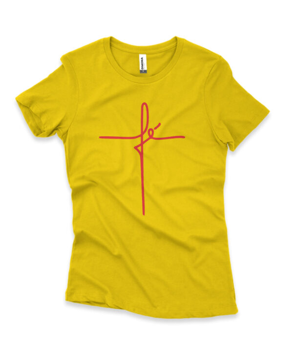 camisa feminina gospel fe amarela