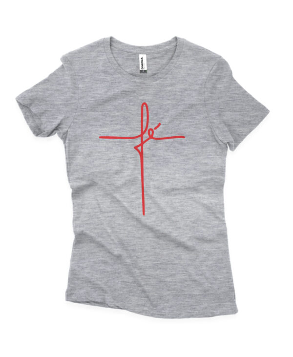 camisa feminina gospel fe cinza