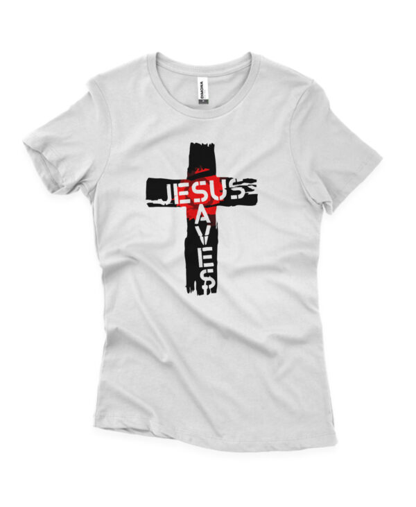 camisa feminina jesus saves de algodão branco