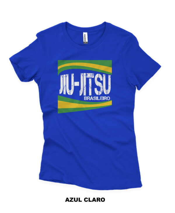 camisa feminina jiu-jitsu brasileiro azul claro