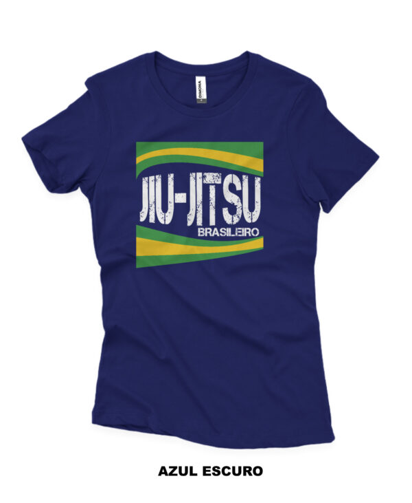 camisa feminina jiu-jitsu brasileiro azul escuro