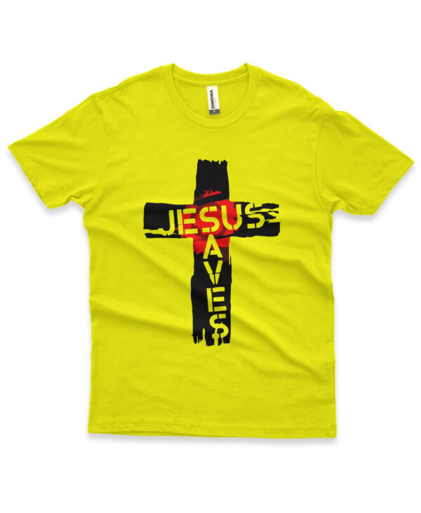 camisa masculina jesus saves amarela