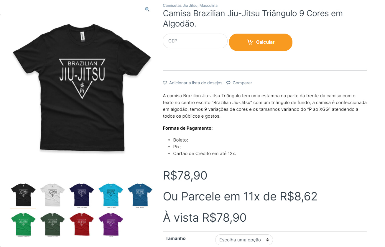 camisa brazilian jiu-jitsu triangulo