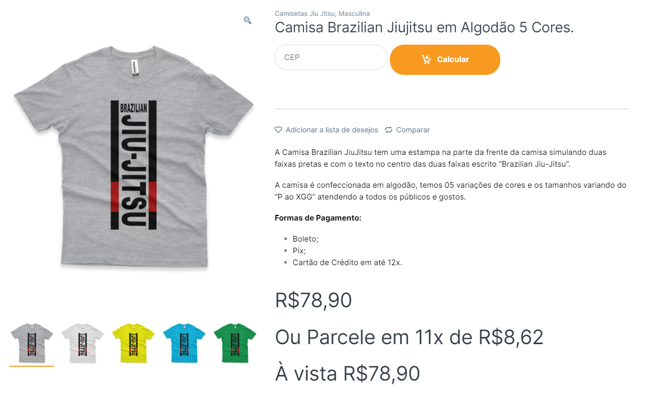 camisa brazilian jiujitsu algodao