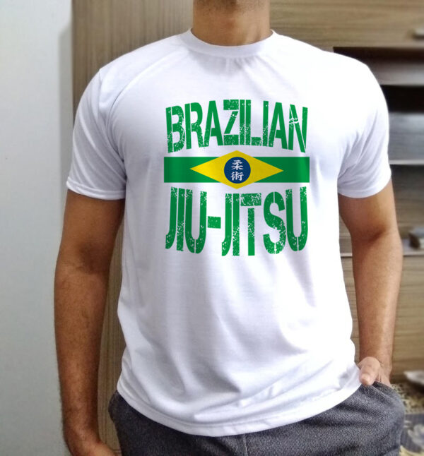 camisa brazilian jiujitsu bandeira em poliester