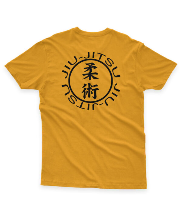 camisa de jiu-jitsu com estampa nas costas amarela