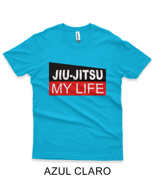 camisa de jiu-jitsu my life azul claro