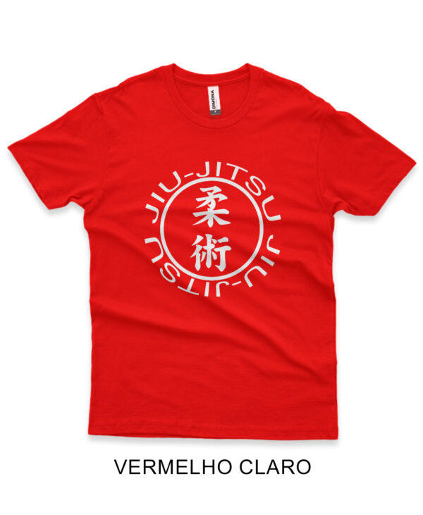 camisa personalizada de jiu-jitsu de algodao vermelho claro