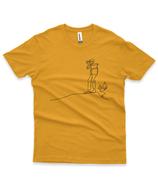 camisa de montanhismo personalizada amarelo ouro