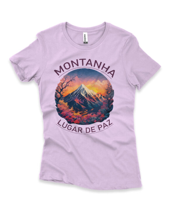 camisa feminina montanha lugar de paz rosa