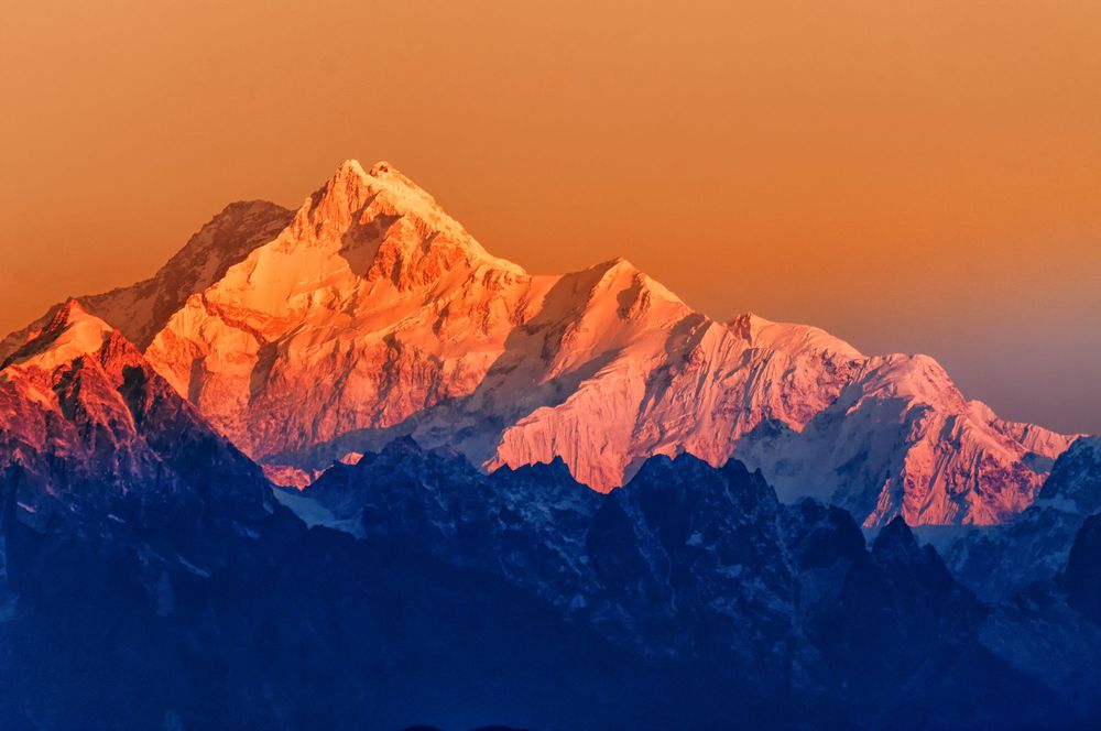 O Kangchenjunga é a terceira maior montanha do mundo.
