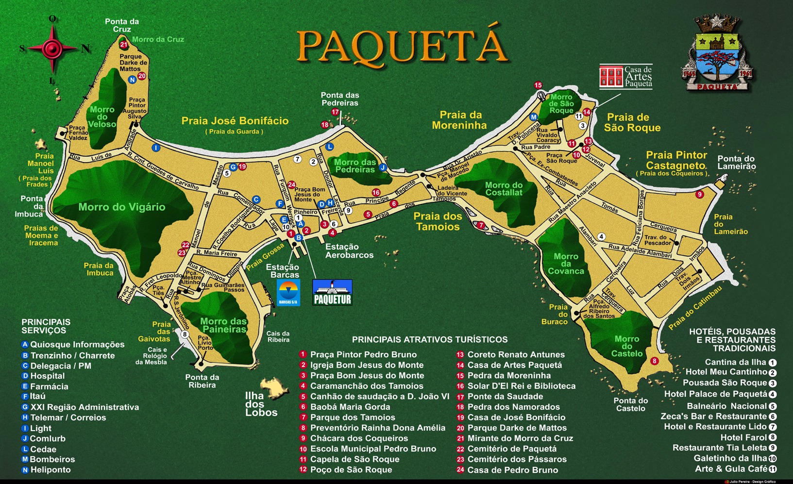Mapa da Ilha de Paqueta