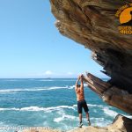 subindo a pedra da sacristia